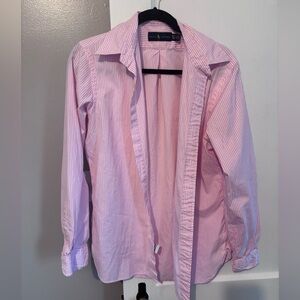 Ralph Lauren Pink and White Striped Shirt